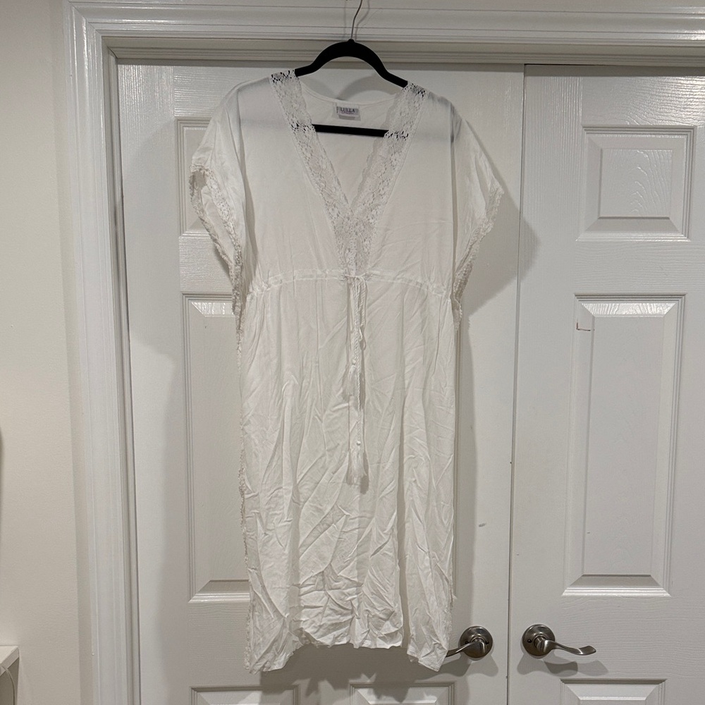 White Lace swim cover up Dress